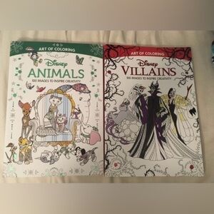 NEW Disney Villians and Disney Animals Coloring books